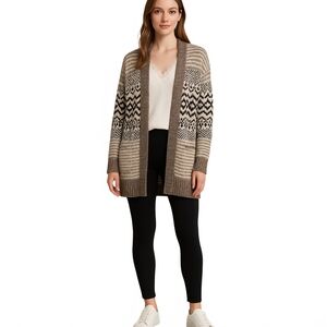 American Eagle Outfitters Women's Geometric Cardigan - Brown and Black